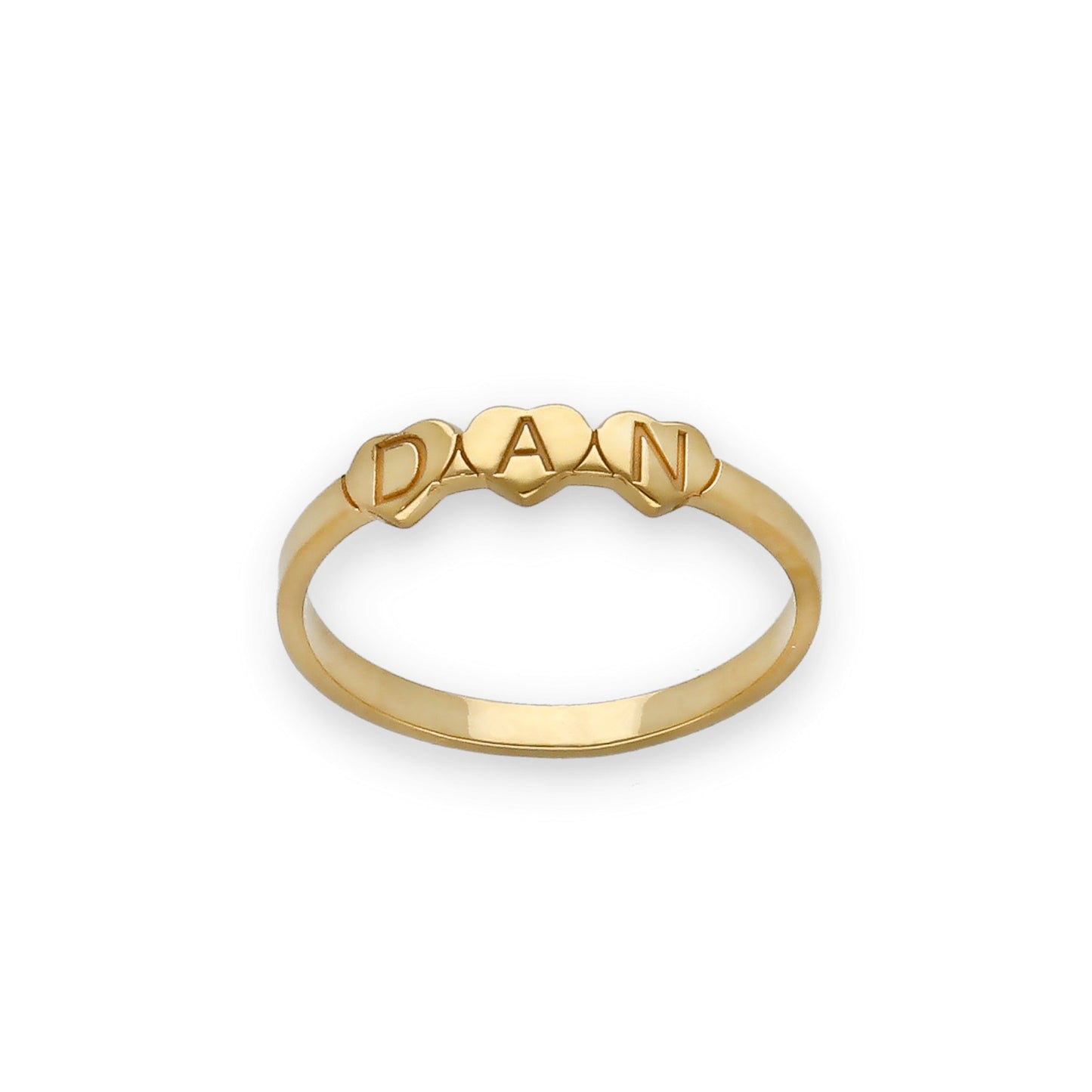 Anillo Dina Corazones letras en Plata 925