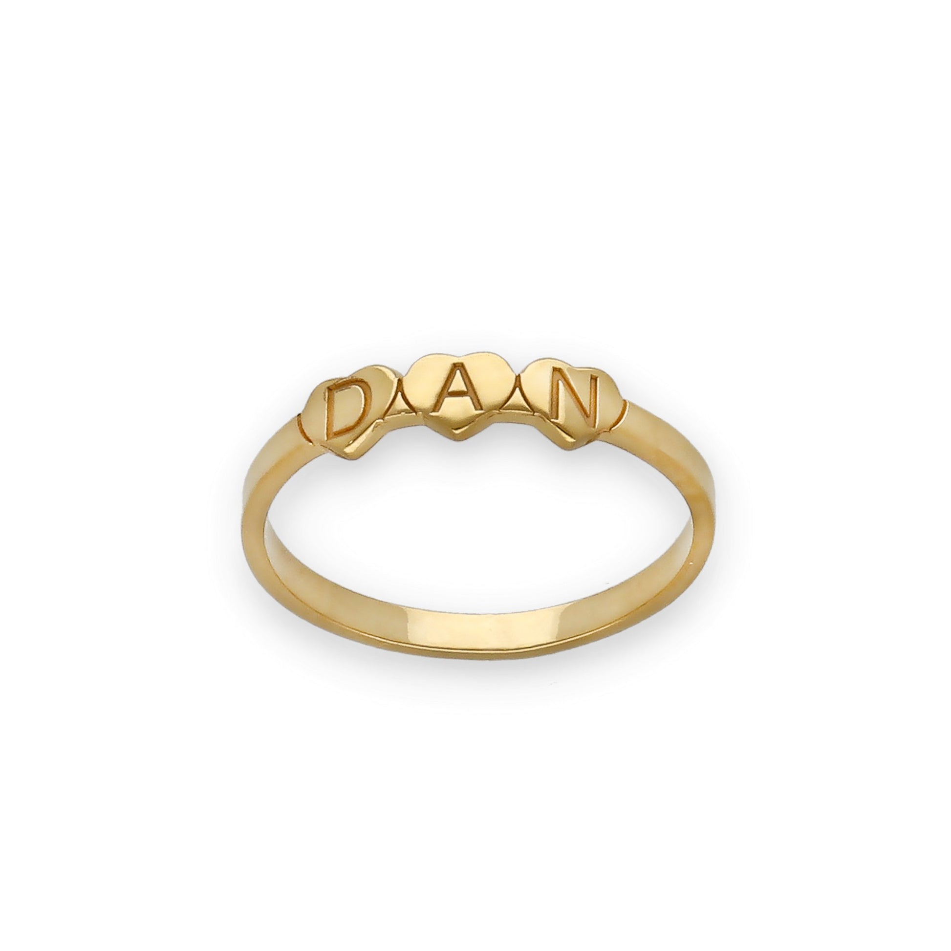 Anillo Dina Corazones letras en Plata 925