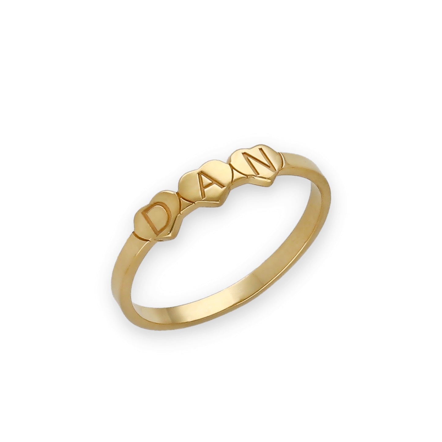 Anillo Dina Corazones letras en Plata 925