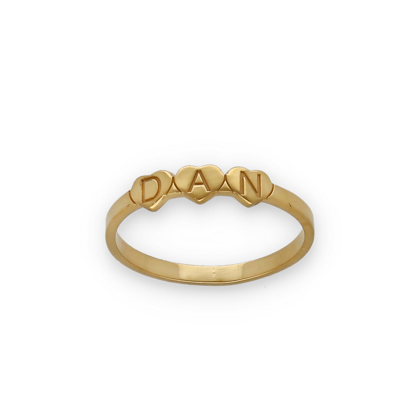 Anillo Dina Corazones letras en Plata 925