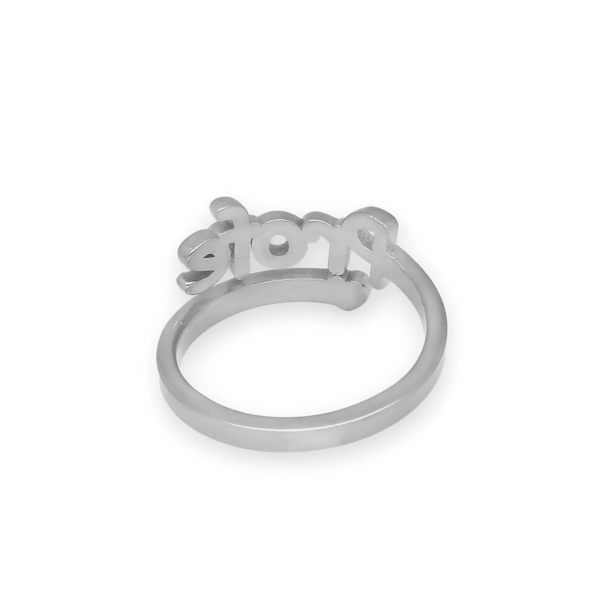 Anillo Profe Nombre en Plata de Ley 925 y Baño Oro 18k