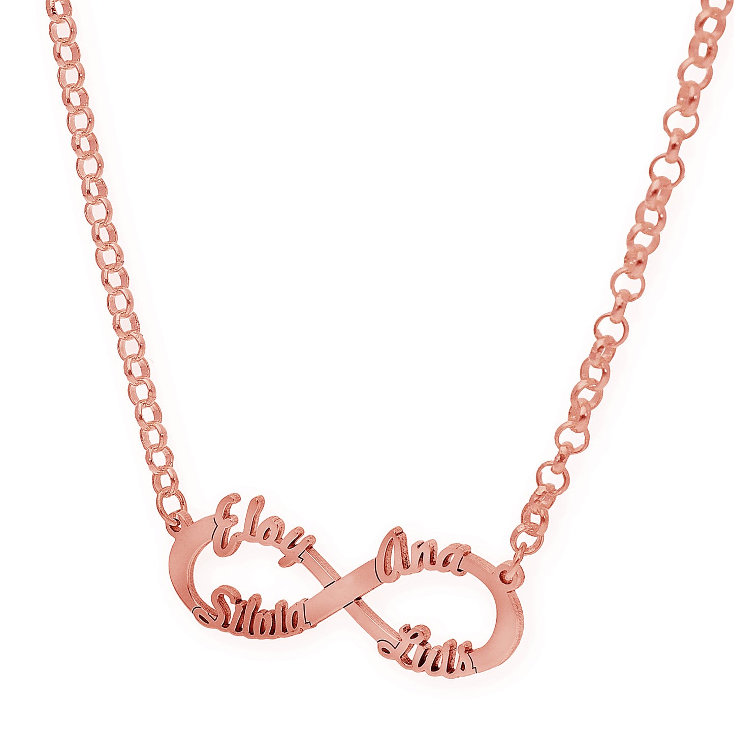 Colgante Infinito con Nombres de Plata 925