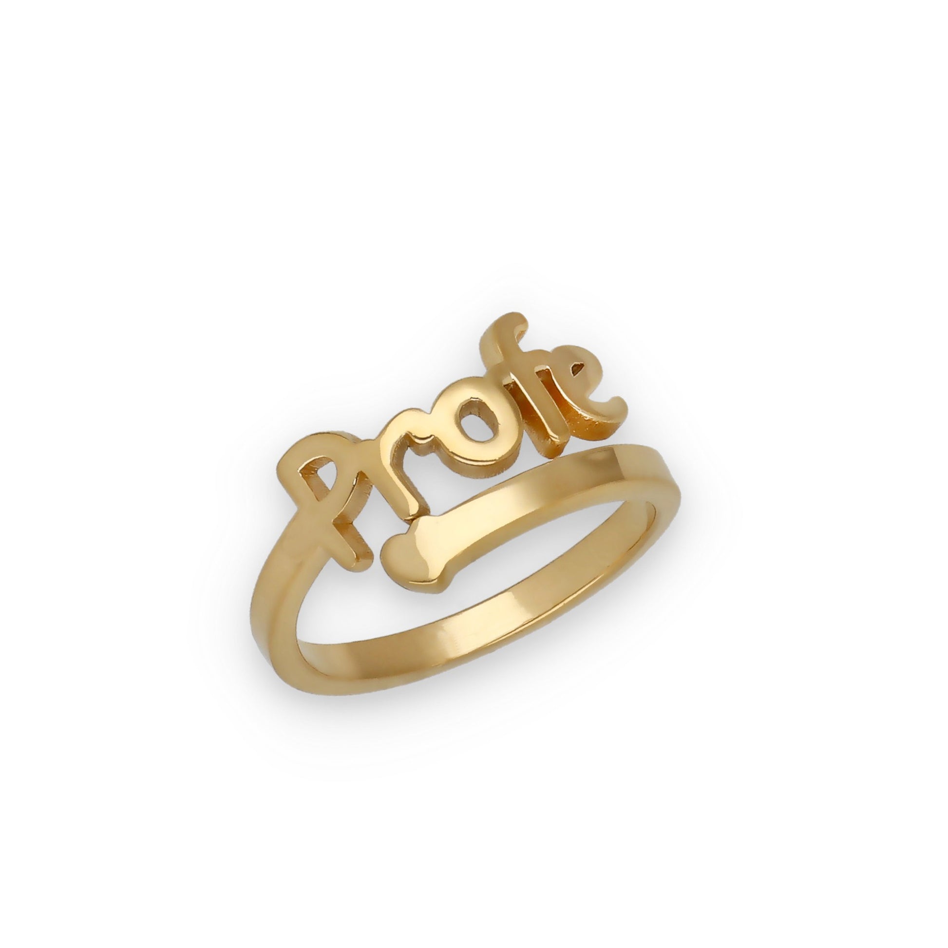 Anillo Profe Nombre en Plata de Ley 925 y Baño Oro rosa 18k