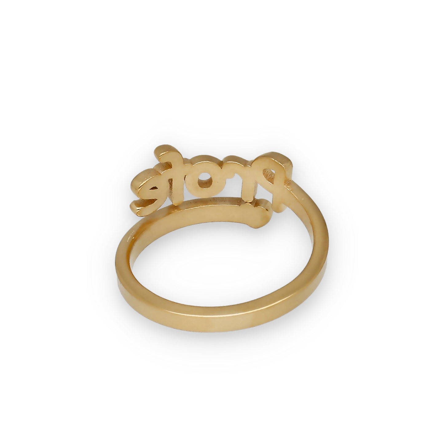 Anillo Profe Nombre en Plata de Ley 925 y Baño Oro rosa 18k