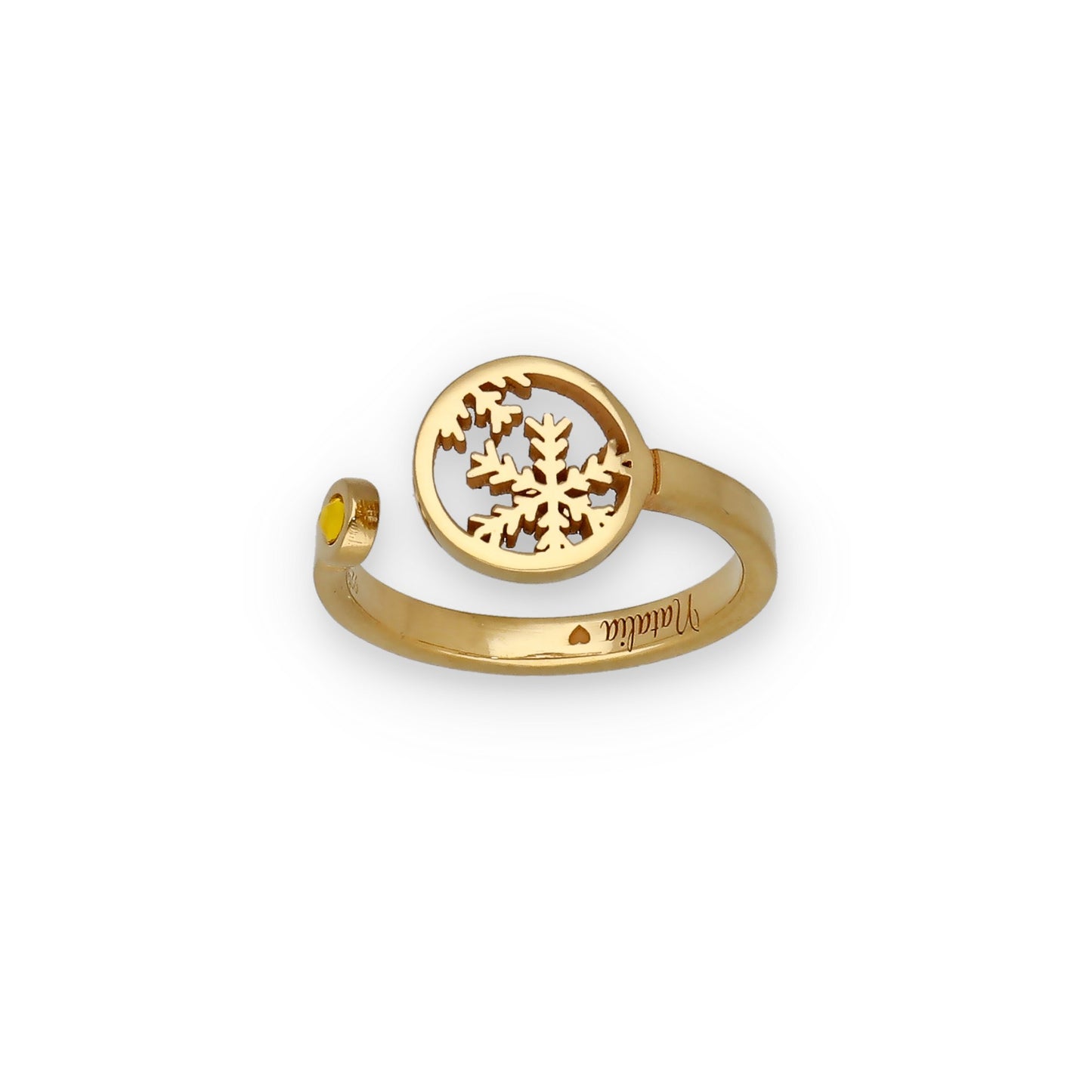 Anillo Bola Navidad en Plata 925 y Cristal de Swarovski Personalizable