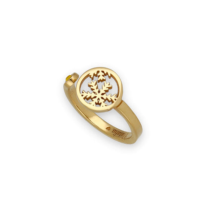 Anillo Bola de Navidad en Plata con Baño de Oro y Cristal de Swarovski Personalizable