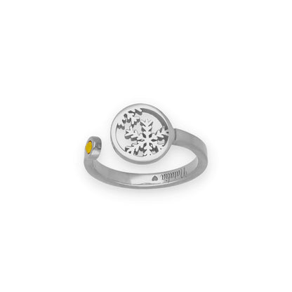 Anillo Bola de Navidad en Plata con Baño de Oro Rosa y Cristal de Swarovski Personalizable