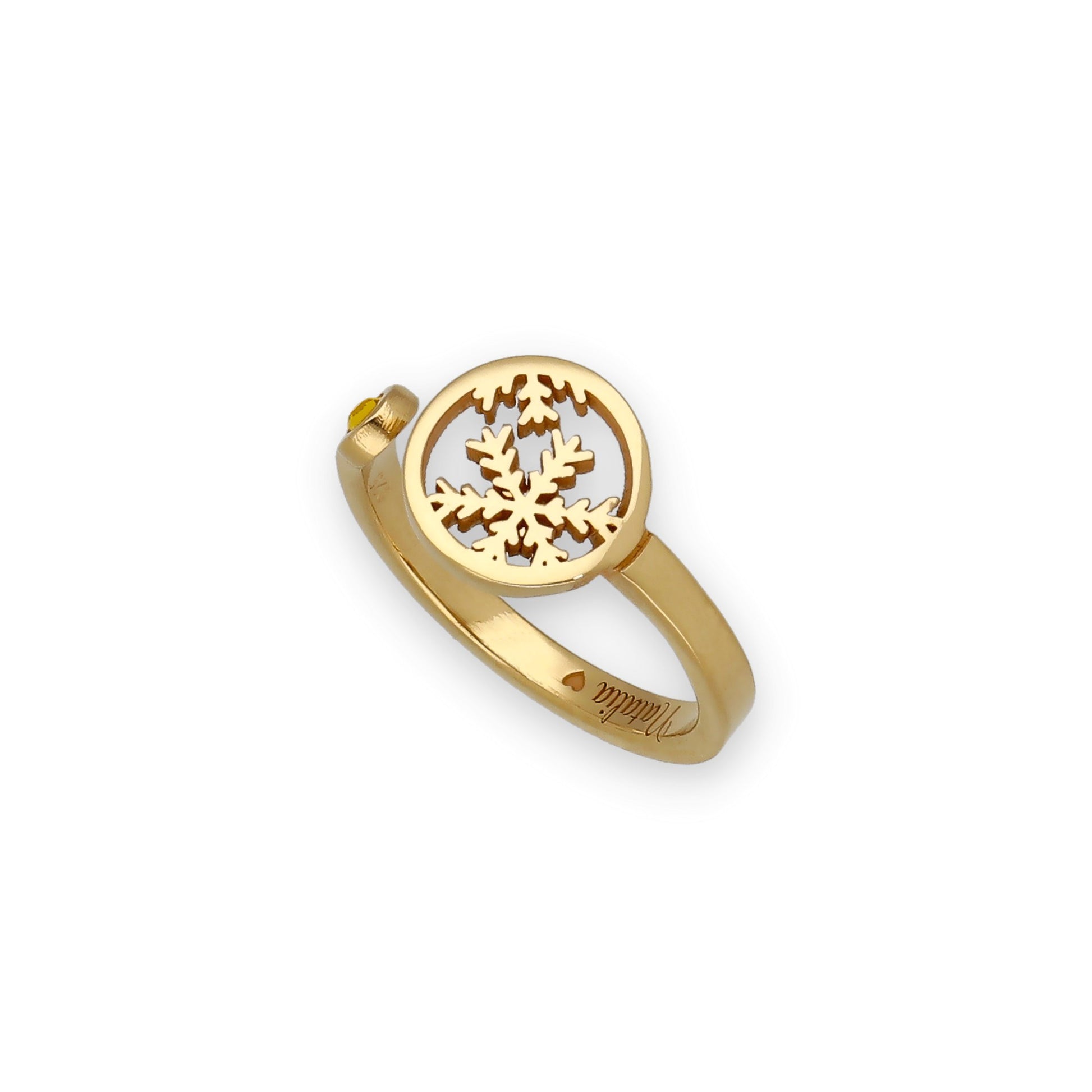 Anillo Bola de Navidad en Plata con Baño de Oro Rosa y Cristal de Swarovski Personalizable