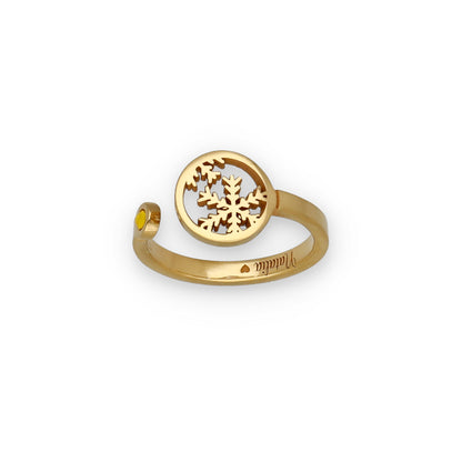 Anillo Bola de Navidad en Plata con Baño de Oro Rosa y Cristal de Swarovski Personalizable