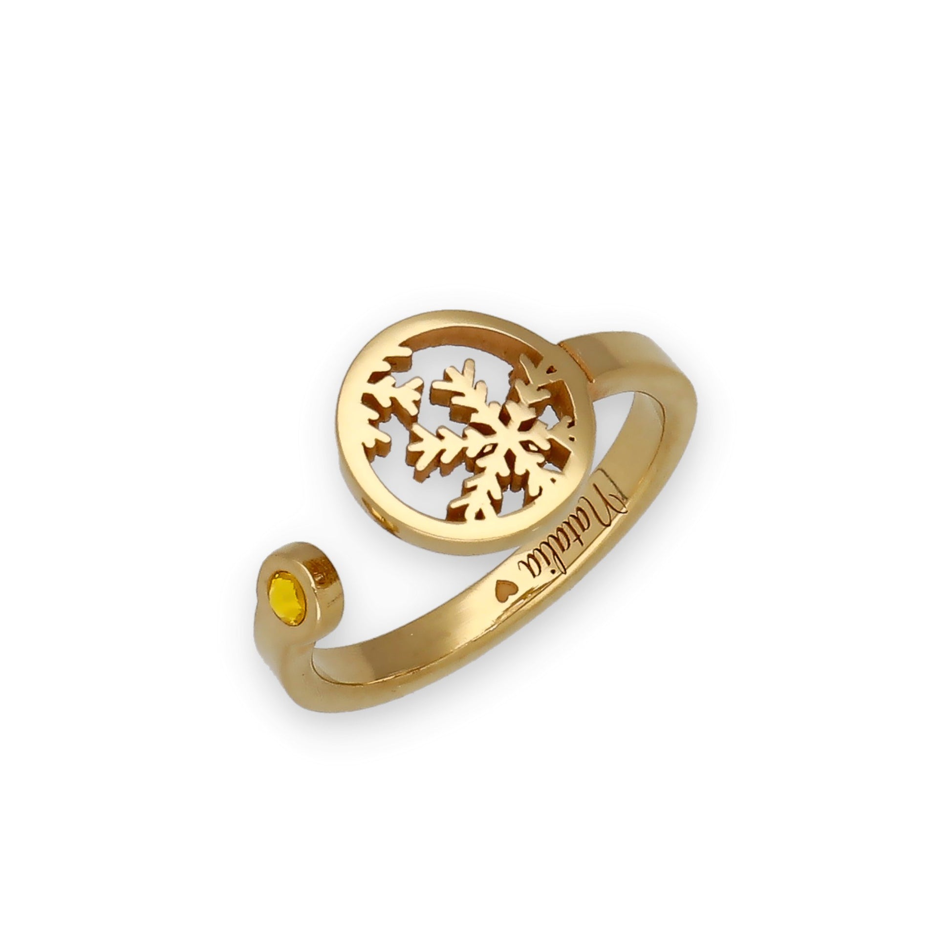 Anillo Bola de Navidad en Plata con Baño de Oro Rosa y Cristal de Swarovski Personalizable