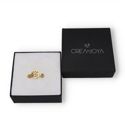 Anillo Bola de Navidad en Plata con Baño de Oro Rosa y Cristal de Swarovski Personalizable