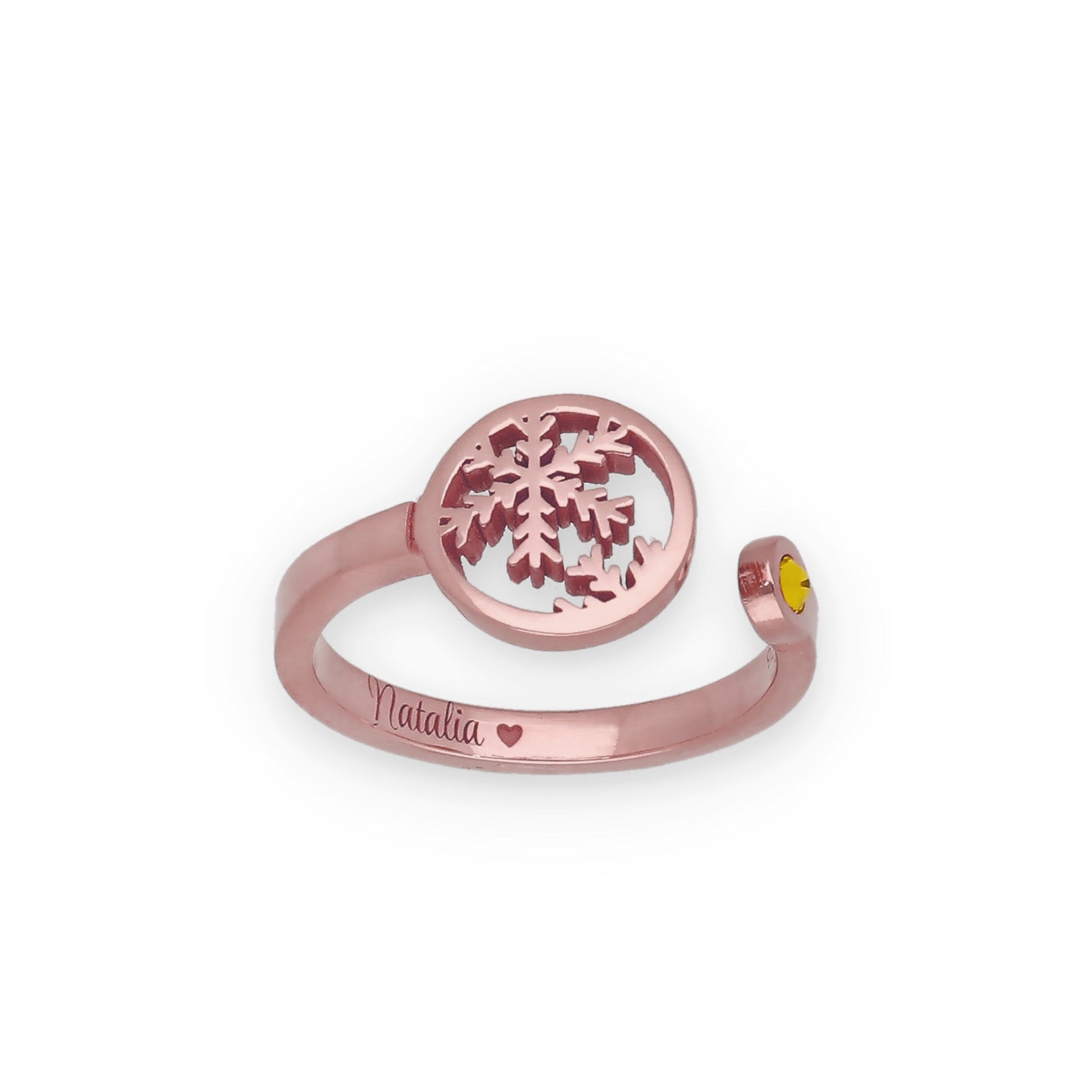 Anillo Bola de Navidad en Plata con Baño de Oro y Cristal de Swarovski Personalizable