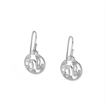 Pendientes Bola de Navidad en Plata y Baño de Oro 18k Inicial Personalizable
