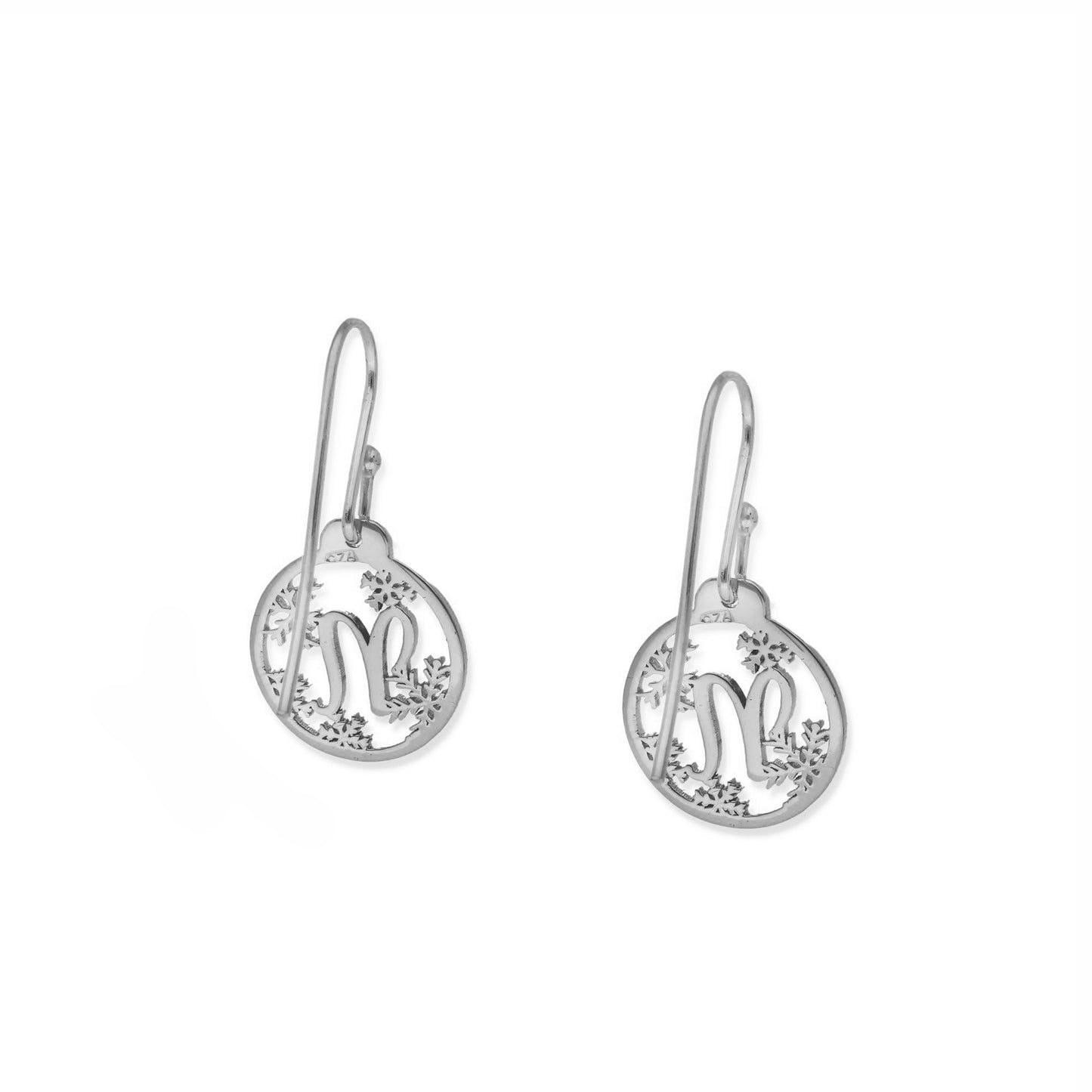 Pendientes Bola de Navidad en Plata y Baño de Oro Rosa 18k Inicial Personalizable