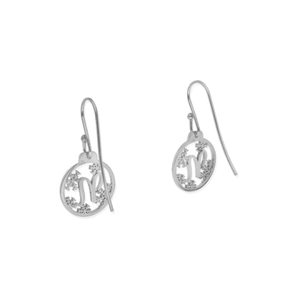 Pendientes Bola de Navidad en Plata y Baño de Oro Rosa 18k Inicial Personalizable