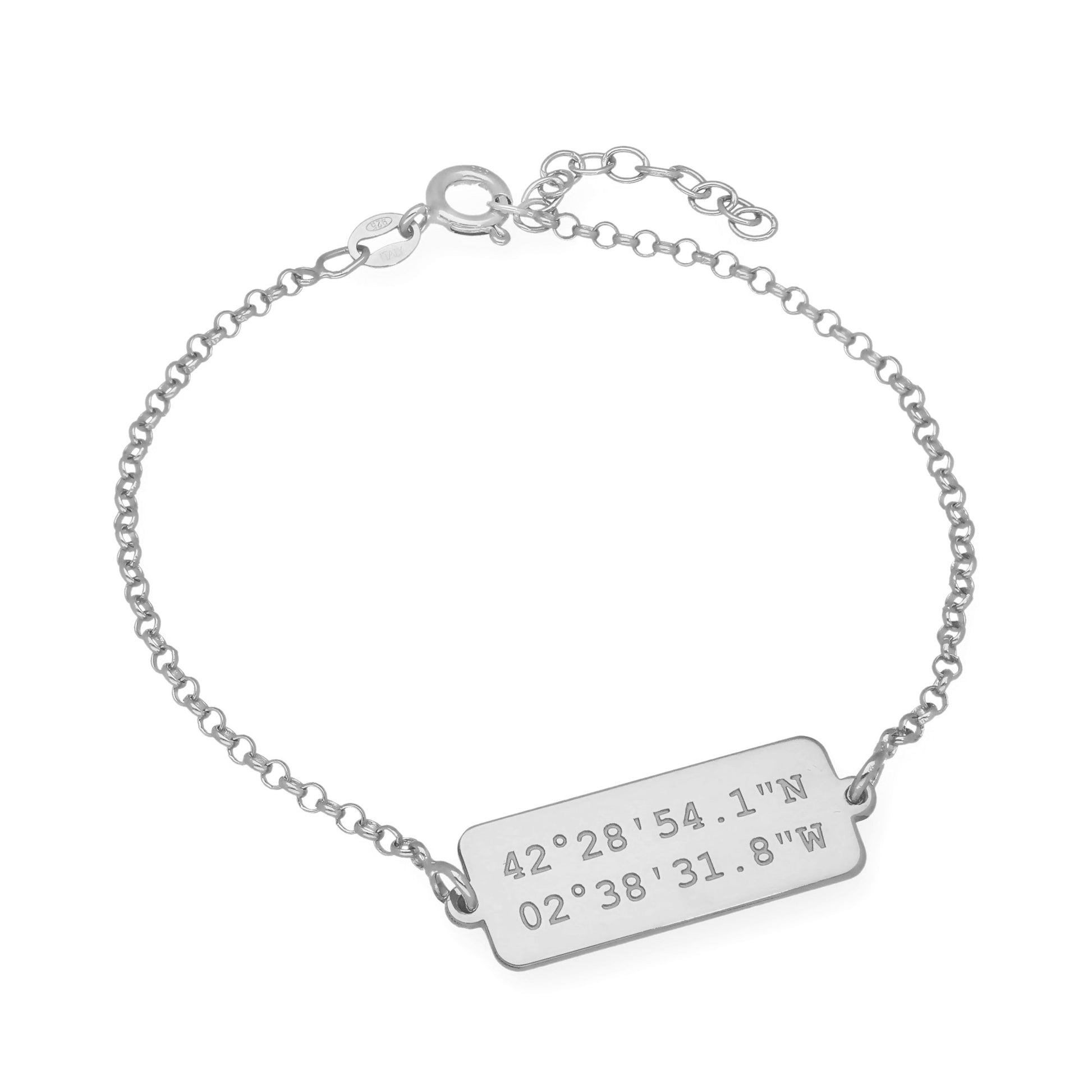 Pulsera Hades Coordenadas en Plata de Ley 925