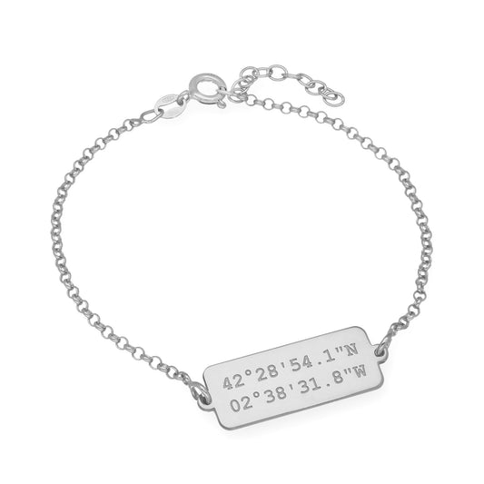 Pulsera Hades Coordenadas en Plata de Ley 925