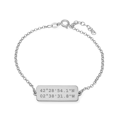 Pulsera Hades Coordenadas en Plata de Ley 925