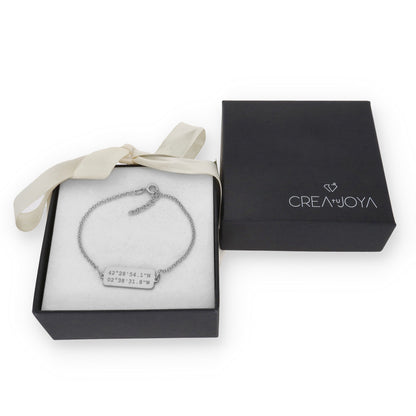 Pulsera Hades Coordenadas en Plata de Ley 925