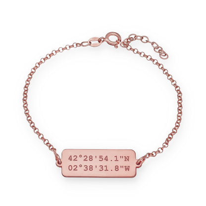 Pulsera Hades Coordenadas en Plata de Ley 925 y Baño Oro 18k