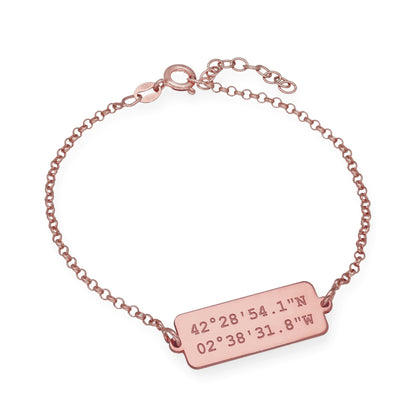 Pulsera Hades Coordenadas en Plata de Ley 925 y Baño Oro 18k