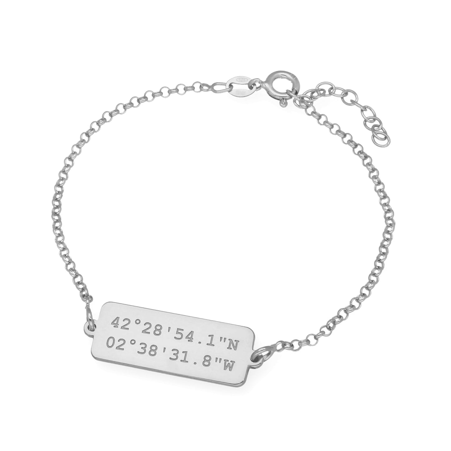 Pulsera Hades Coordenadas en Plata de Ley 925 con baño Oro rosa 18k