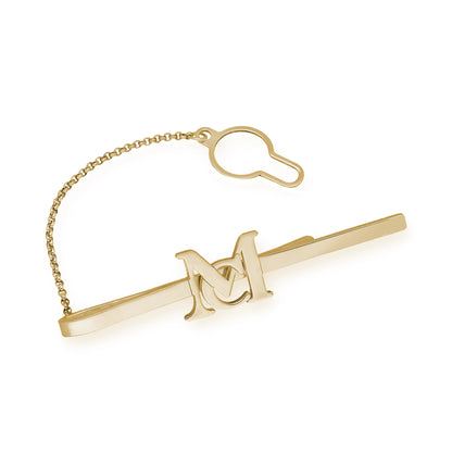 Clip de Corbata Acis Iniciales en Plata de Ley 925 y Baño de Oro 18k