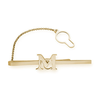 Clip de Corbata Acis Iniciales en Plata de Ley 925 y Baño Oro rosa 18k