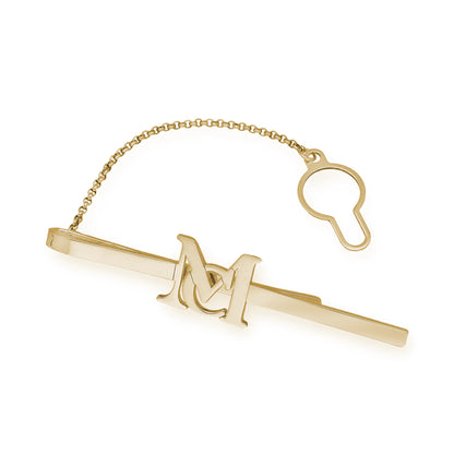 Clip de Corbata Acis Iniciales en Plata de Ley 925 y Baño Oro rosa 18k