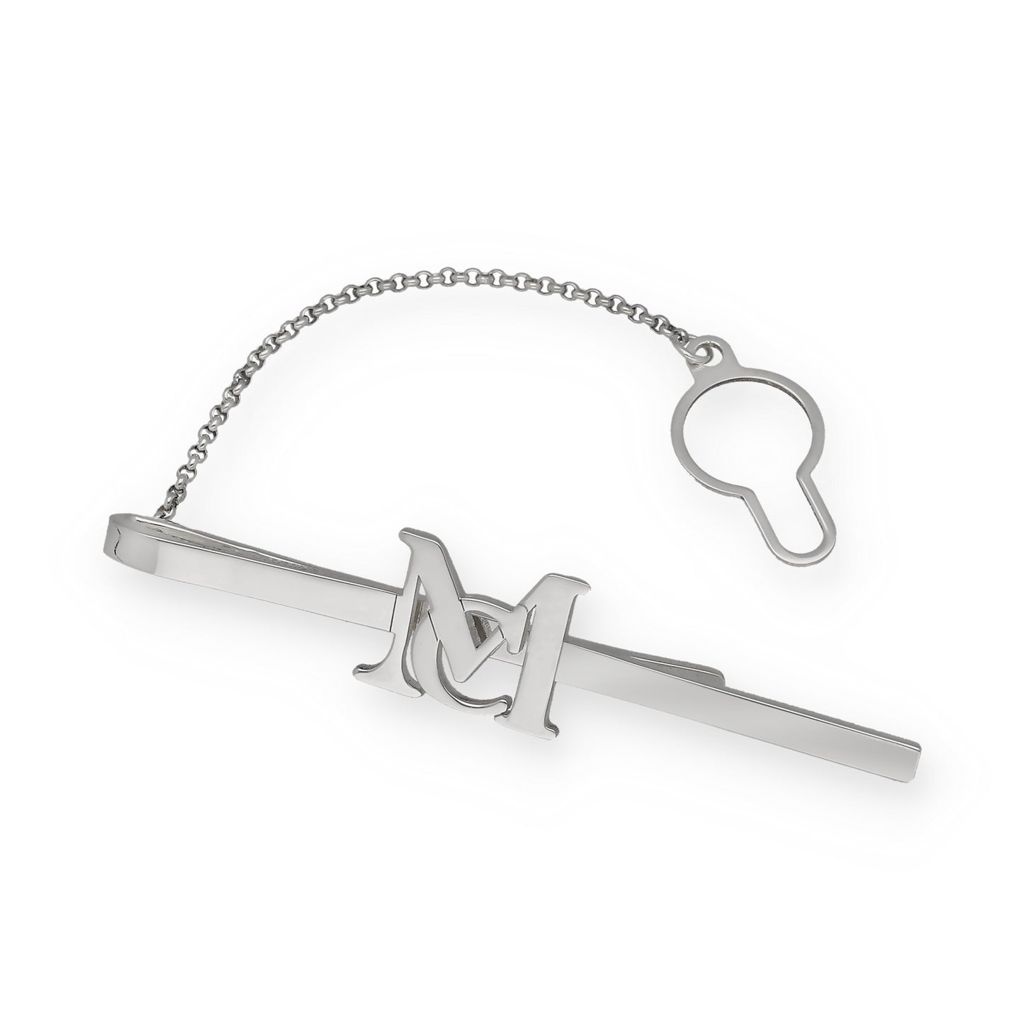 Clip de Corbata Acis Iniciales en Plata de Ley 925 y Baño Oro rosa 18k