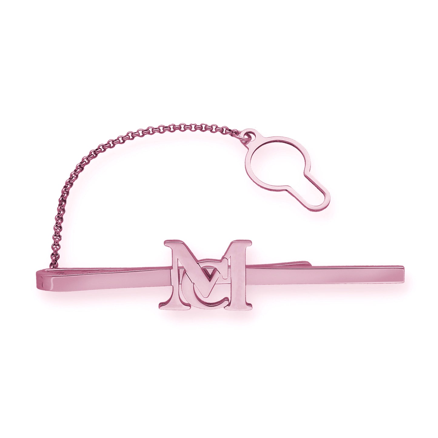 Clip de Corbata Acis Iniciales en Plata de Ley 925 y Baño Oro rosa 18k