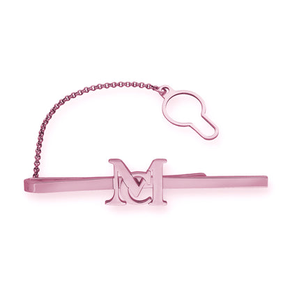 Clip de Corbata Acis Iniciales en Plata de Ley 925 y Baño Oro rosa 18k