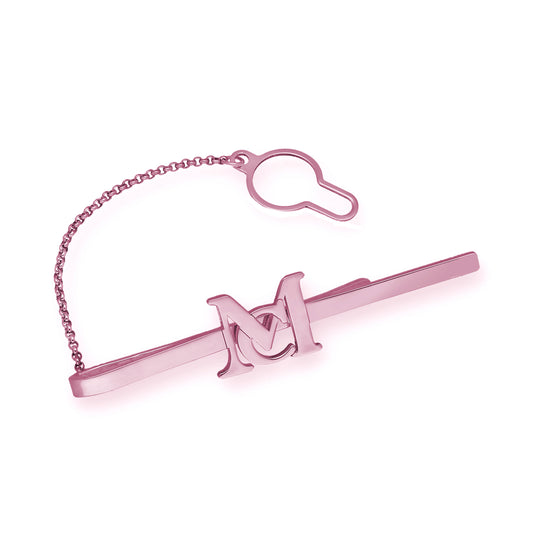 Clip de Corbata Acis Iniciales en Plata de Ley 925 y Baño Oro rosa 18k
