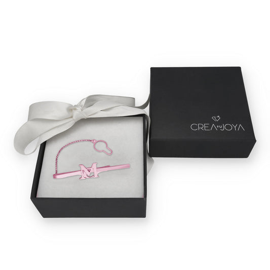 Clip de Corbata Acis Iniciales en Plata de Ley 925 y Baño Oro rosa 18k