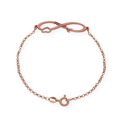 Pulsera Te Quiero Infinito en Plata de Ley 925 con Baño Oro 18k