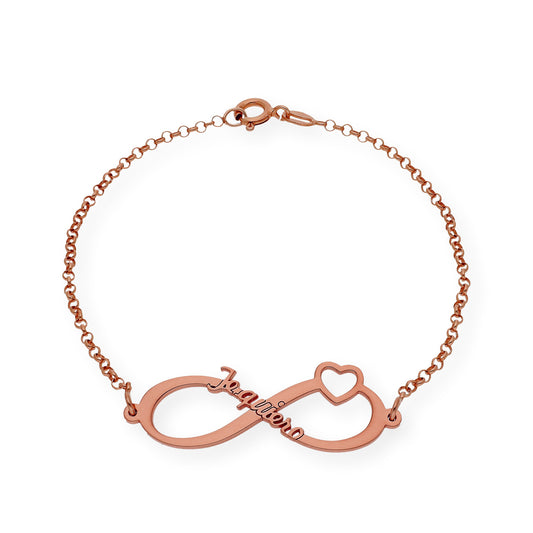 Pulsera Te Quiero Infinito en Plata de Ley 925 con baño Oro rosa 18k