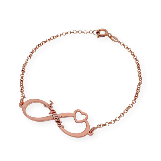 Pulsera Te Quiero Infinito en Plata de Ley 925 con baño Oro rosa 18k