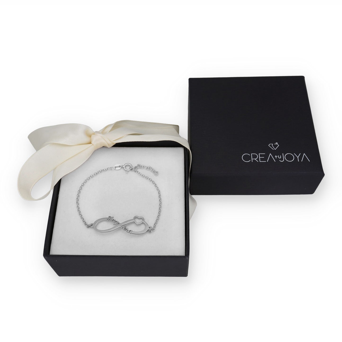 Pulsera Cuore Infinito Nombres en Plata de Ley 925