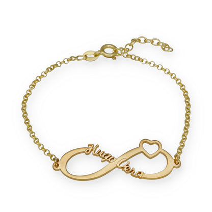 Pulsera Cuore Infinito Nombres en Plata de Ley 925