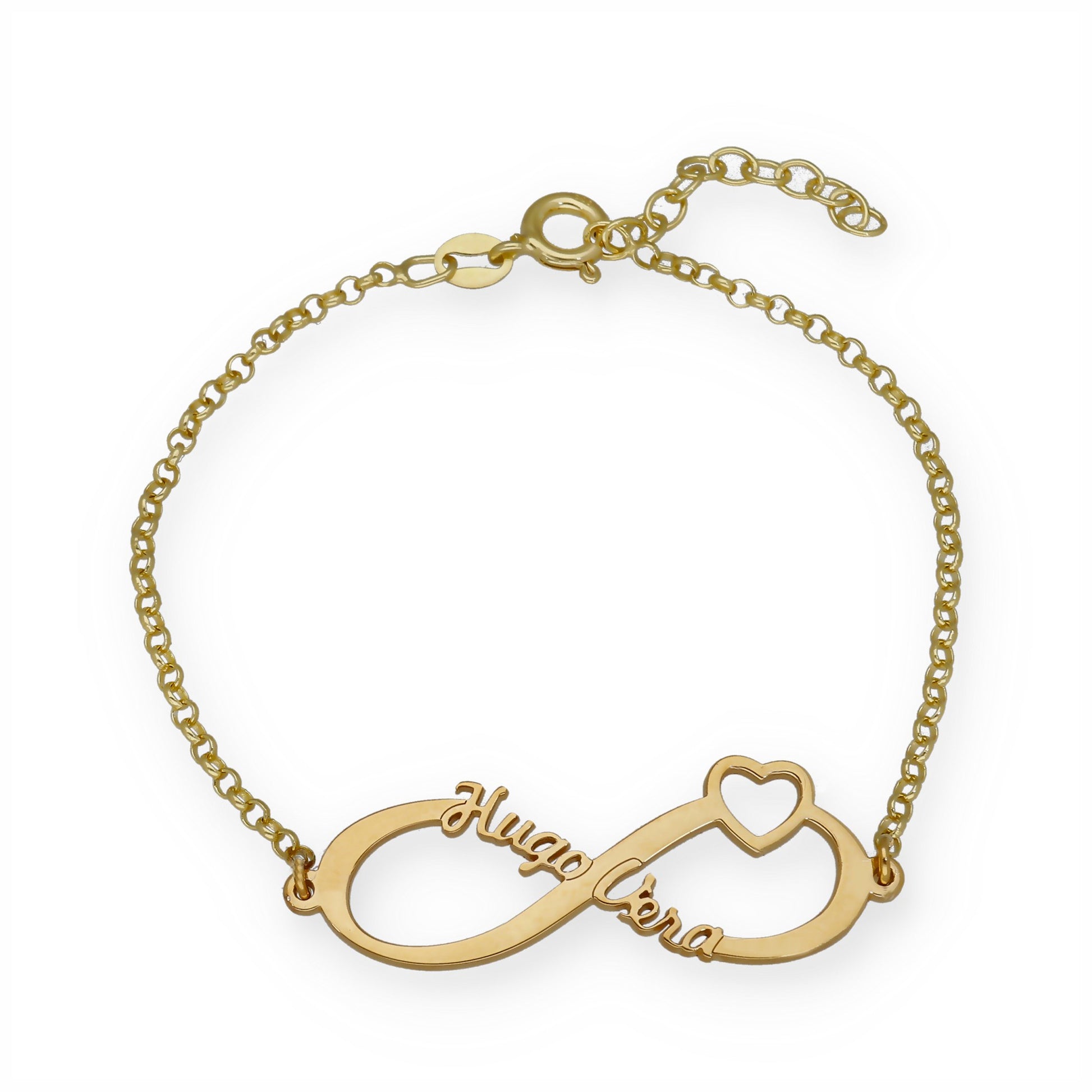Pulsera Cuore Infinito Nombres en Plata de Ley 925