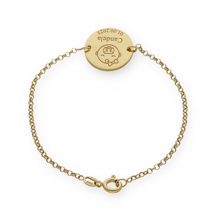 Pulsera Baby Nombre y fecha en Plata de Ley 925