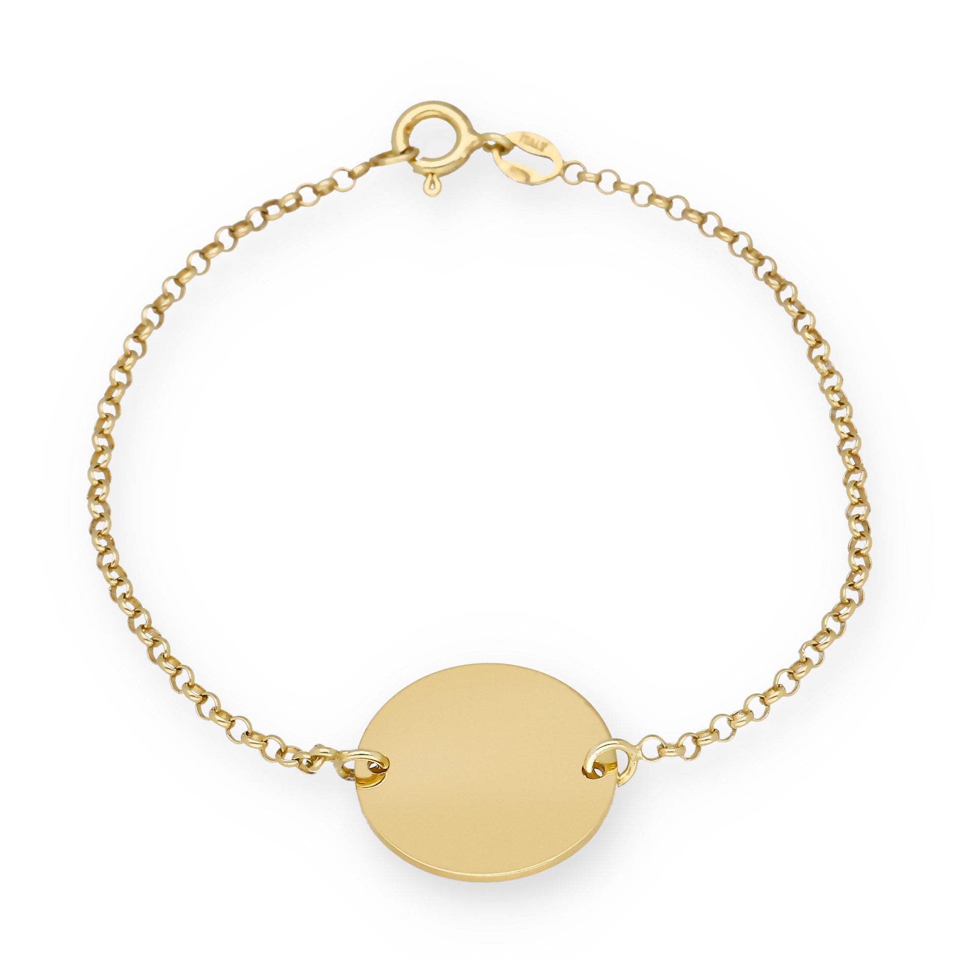 Pulsera Baby Nombre y fecha en Plata de Ley 925 y baño Oro 18k