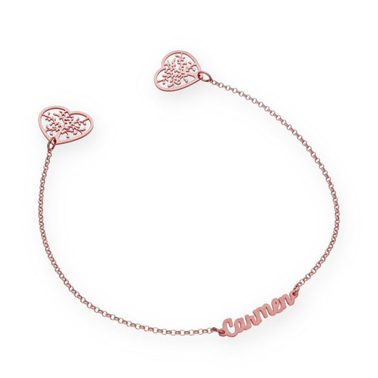 Marcapáginas Theo Nombre en Plata 925 y baño Oro rosa 18k