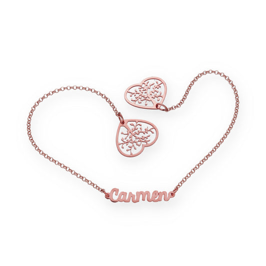 Marcapáginas Theo Nombre en Plata 925 y baño Oro rosa 18k