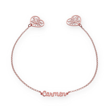 Marcapáginas Theo Nombre en Plata 925 y baño Oro rosa 18k