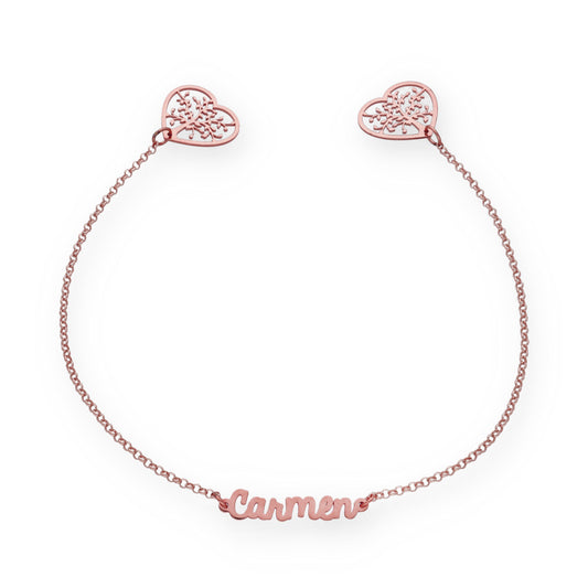 Marcapáginas Theo Nombre en Plata 925 y baño Oro rosa 18k