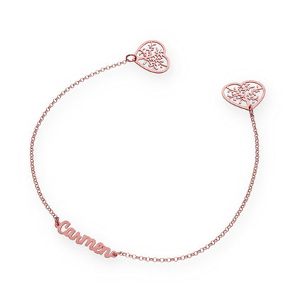 Marcapáginas Theo Nombre en Plata 925 y baño Oro rosa 18k
