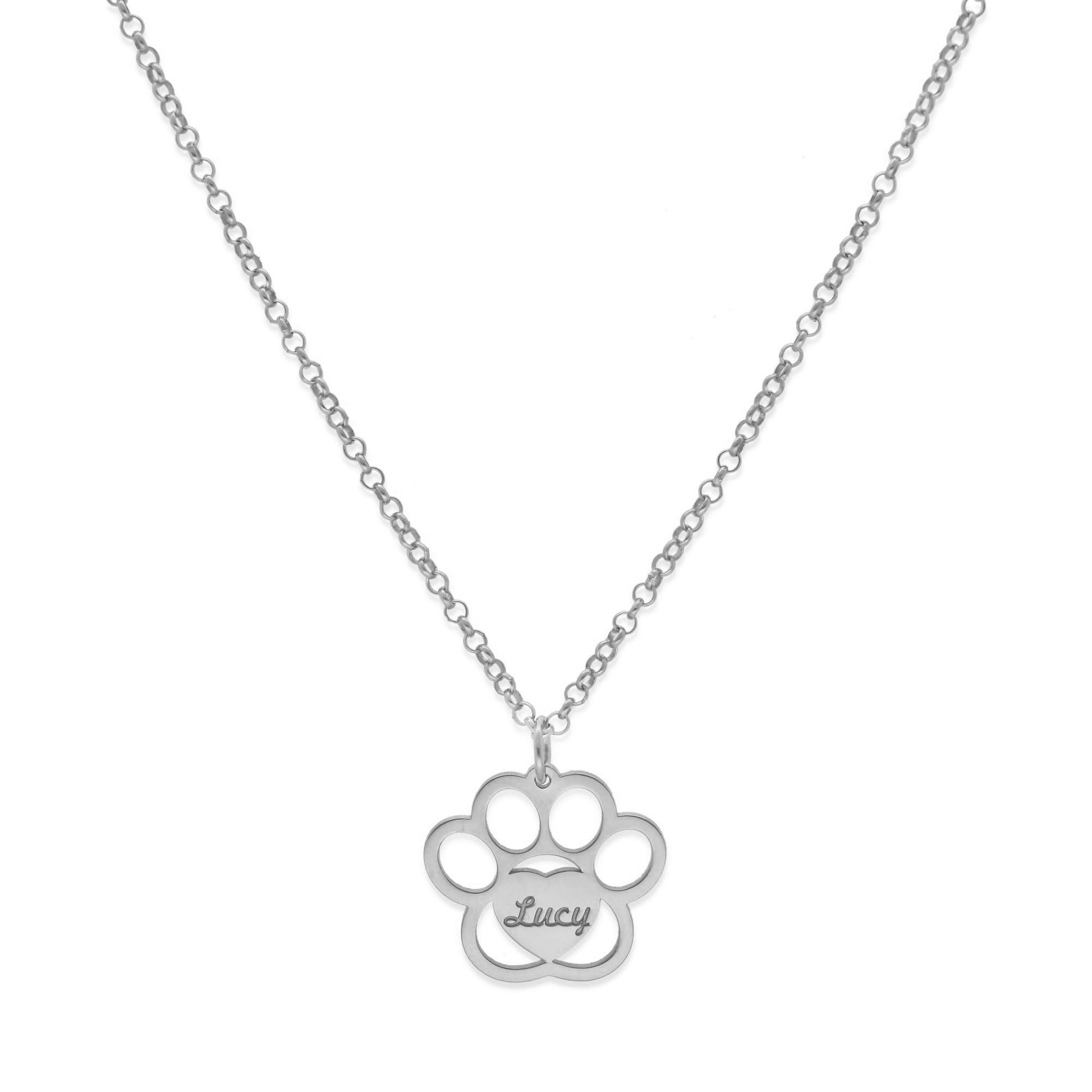 Colgante Dagui Huella y nombre en Plata de Ley 925 y baño Oro 18k.