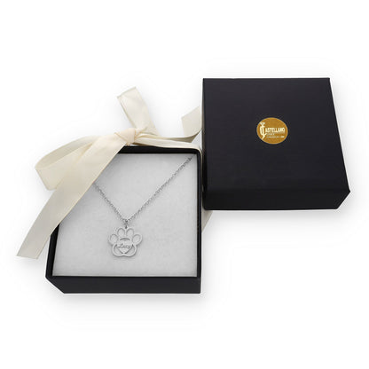 Colgante Dagui Huella y nombre en Plata de Ley 925 y baño Oro 18k.