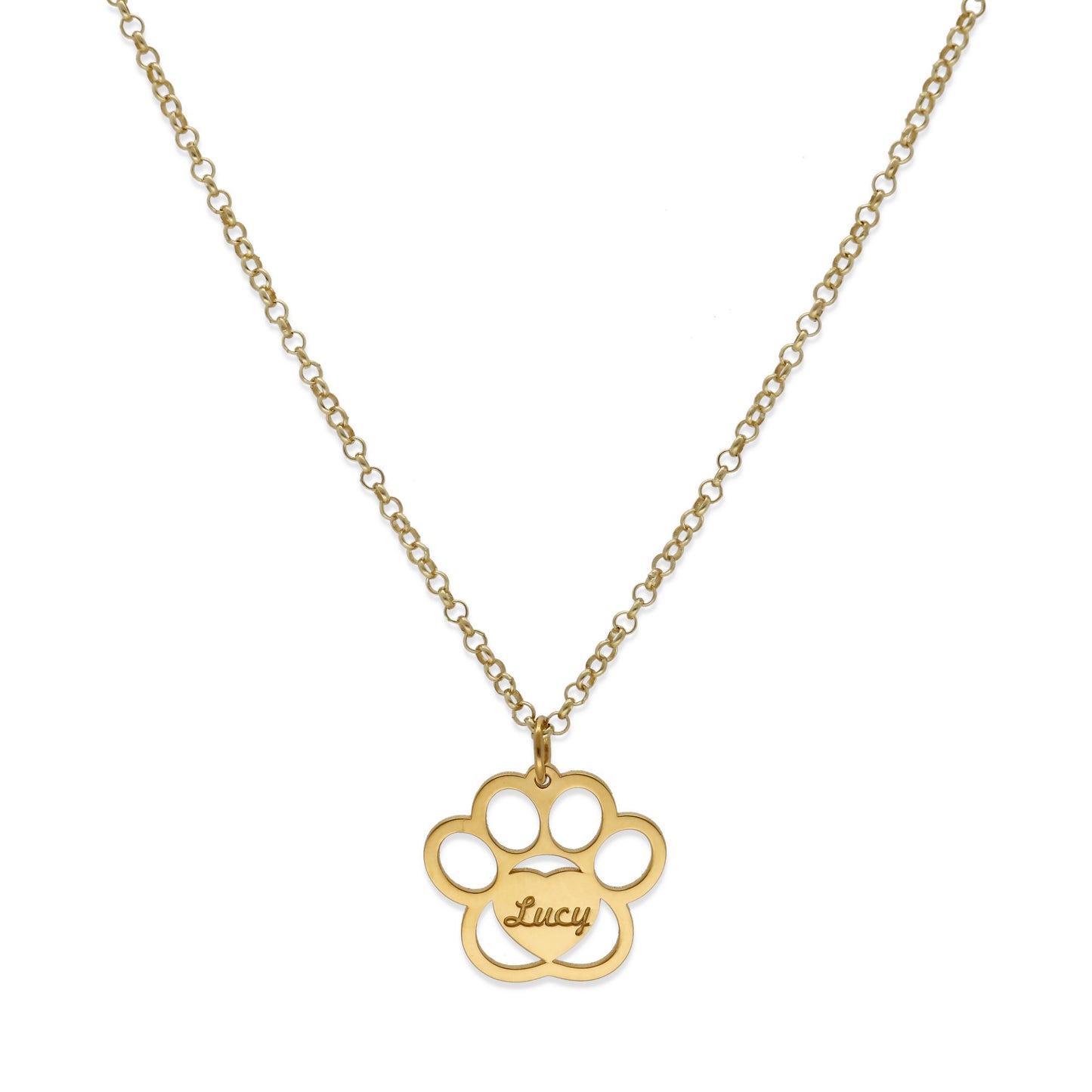 Colgante Dagui Huella y nombre en Plata de Ley 925 y baño Oro 18k.